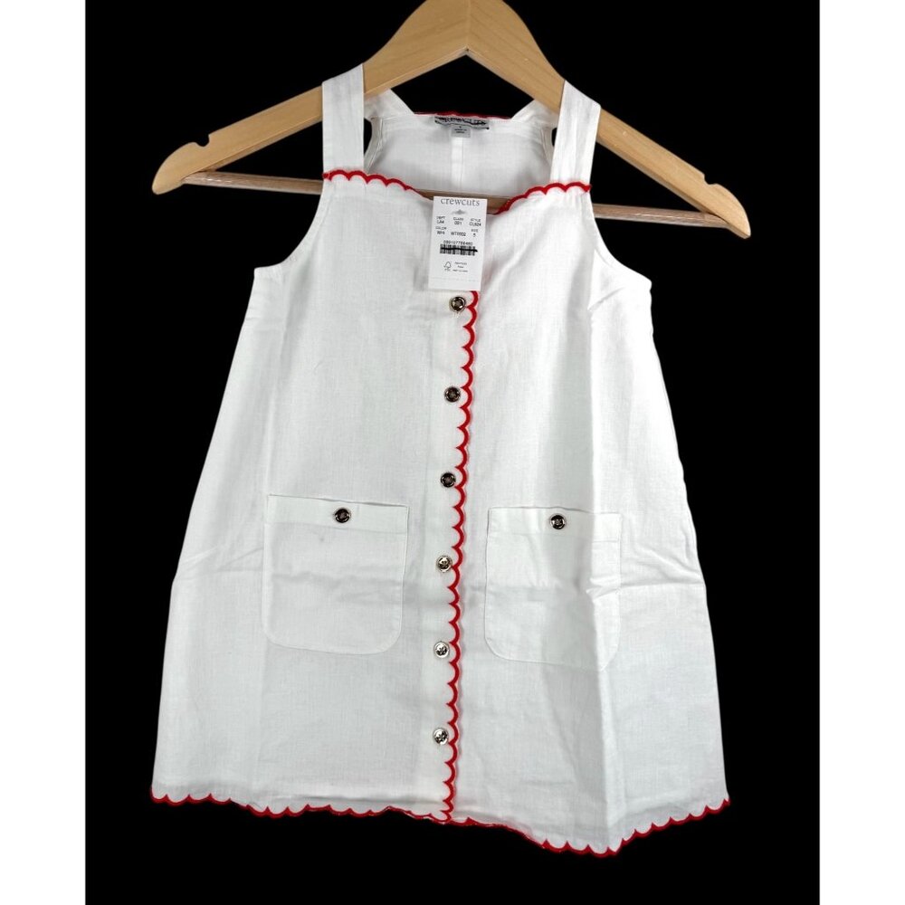 Crewcuts Girls' firework dress in linen-cotton blend preppy sz 5‎